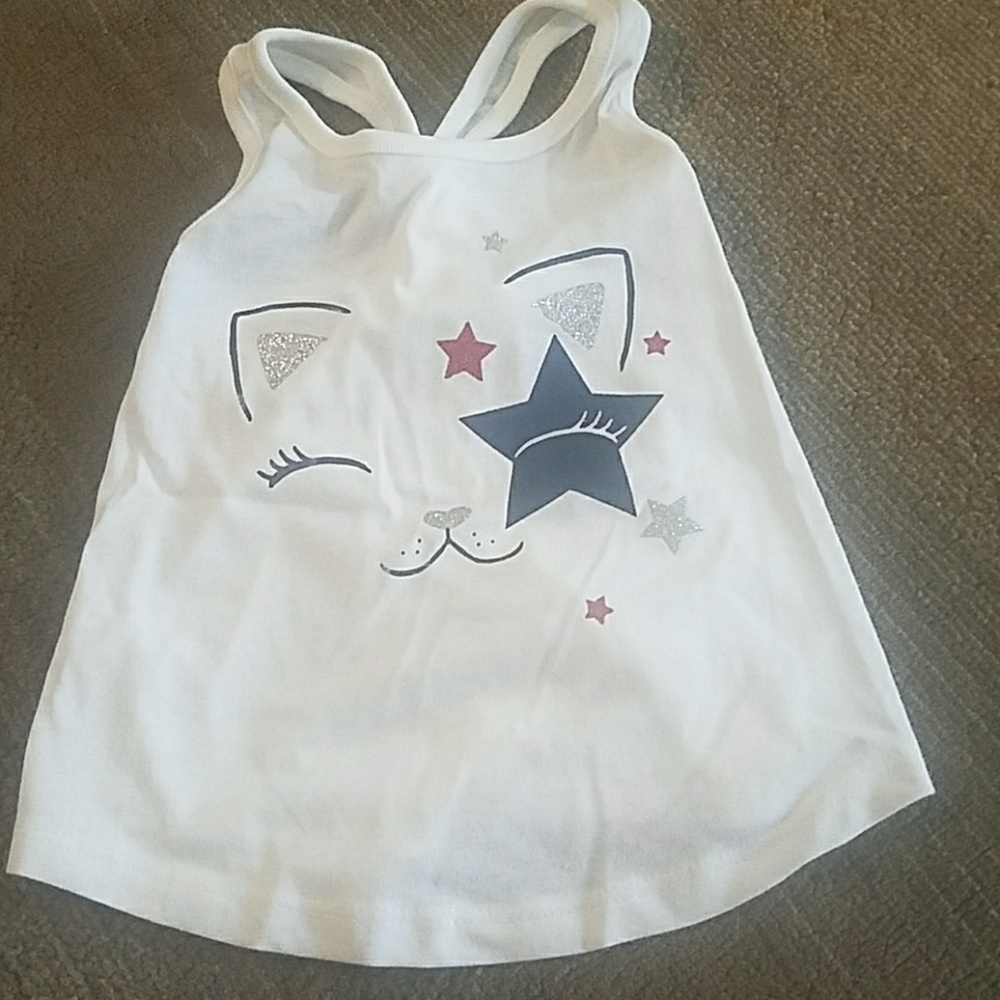 White kitty tank top